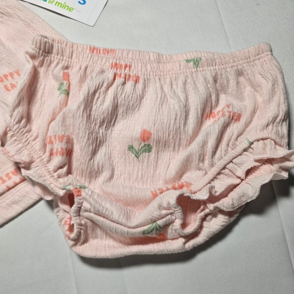 Carters Baby Girls 3-6m Pink Hoppy Easter Top and Bloomer Set NWT